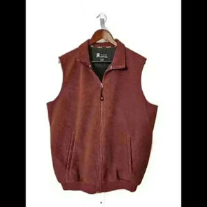 JOS A BANK Stylish Burgundy Fleece Vest for Warmth and Comfort